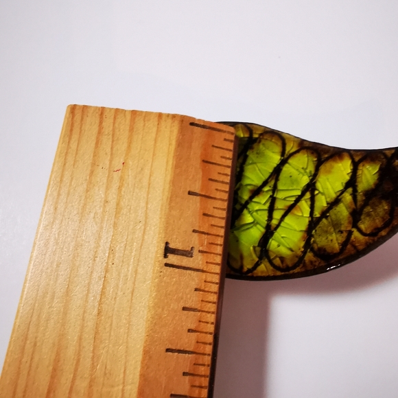 Vintage Alice Lund Pottery Mid Century Lime Green Brown Brooch Tear Drop… - Picture 14 of 16